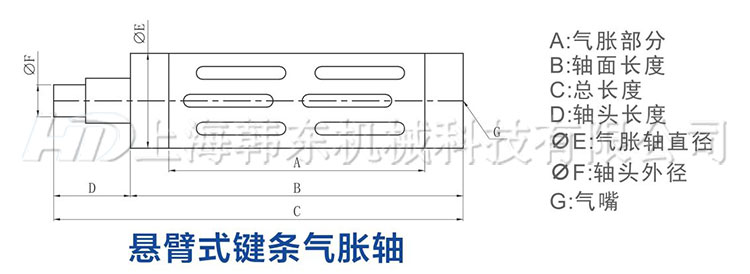 懸臂式鍵條氣脹軸構造